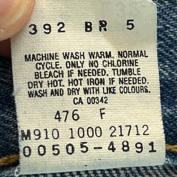 Vintage Levis 505 Jeans Mens 38x32 Dark Wash Regular Fit Straight Leg Workwear - Picture 9 of 10